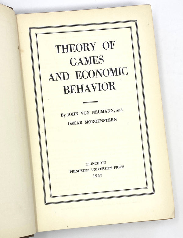 Theory of Games and Economic Behavior, John von Neumann and Oskar Morgenstern. Second Edition.