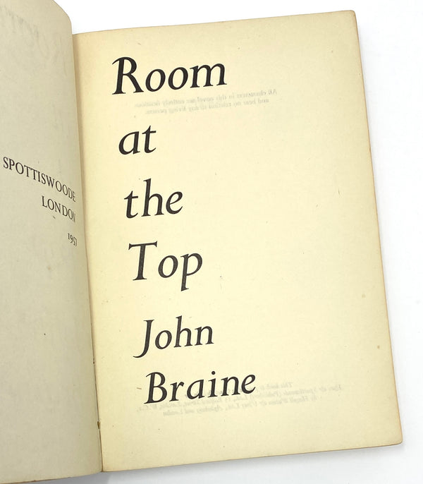 Room at the Top, John Braine. Rough Uncorrected Proof.
